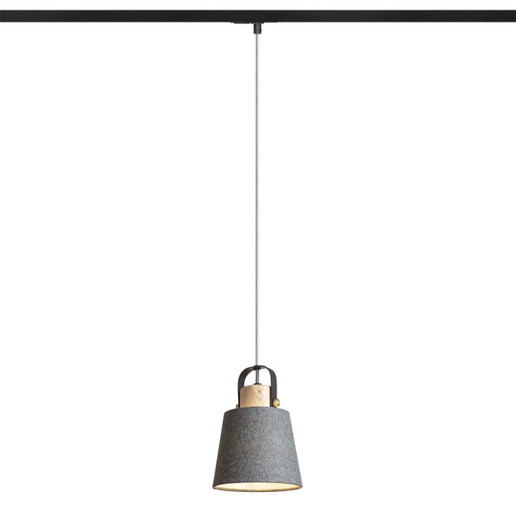 RENDL CHOUPETTE do szyny 1-faz. szaroczarna textil/drewno 230V LED E27 11W