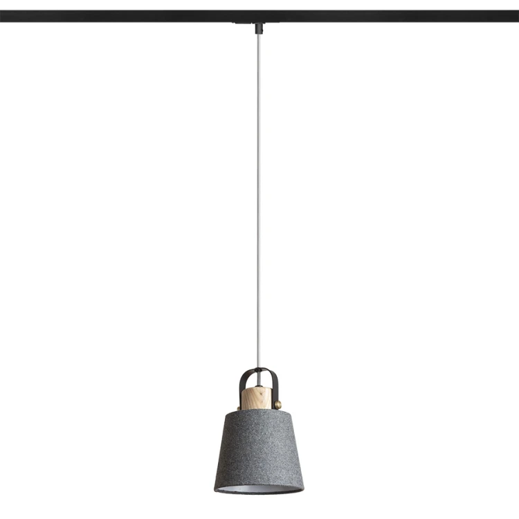 RENDL CHOUPETTE do szyny 1-faz. szaroczarna textil/drewno 230V LED E27 11W