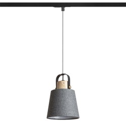 RENDL CHOUPETTE do szyny 1-faz. szaroczarna textil/drewno 230V LED E27 11W