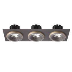 RENDL SHARM SQ III wpuszczana brązowa/perłowo-złota 230V LED 3x10W 24° 3000K
