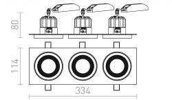 RENDL SHARM SQ III wpuszczana brązowa/perłowo-złota 230V LED 3x10W 24° 3000K