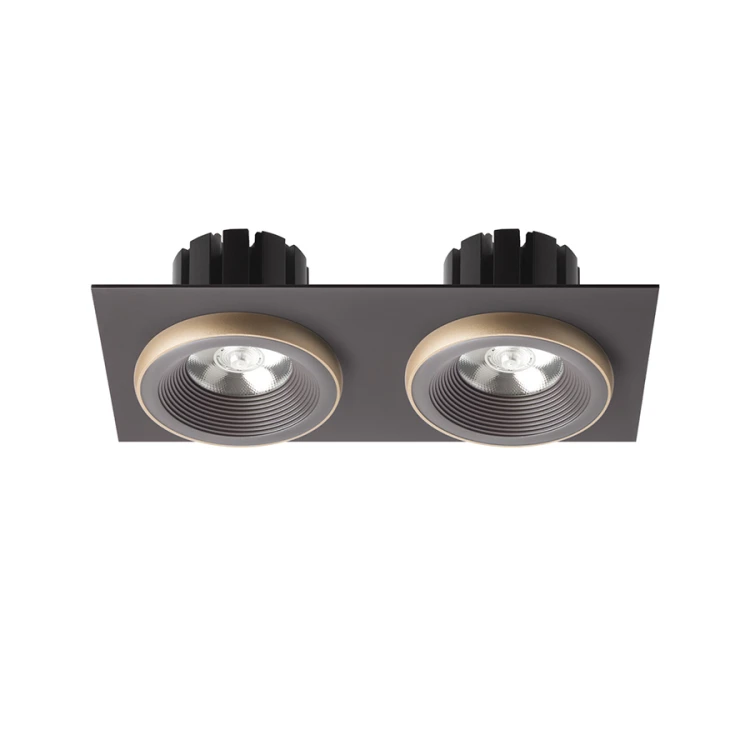 RENDL SHARM SQ II wpuszczana brązowa/perłowo-złota 230V LED 2x10W 24° 3000K