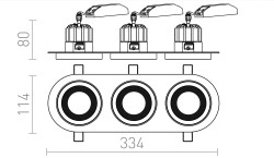 RENDL SHARM R III wpuszczana brązowa/perłowo-złota 230V LED 3x10W 24° 3000K