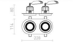 RENDL SHARM R II wpuszczana brązowa/perłowo-złota 230V LED 2x10W 24° 3000K