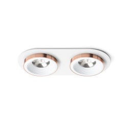 RENDL SHARM R II wpuszczana biała miedź 230V LED 2x10W 24° 3000K