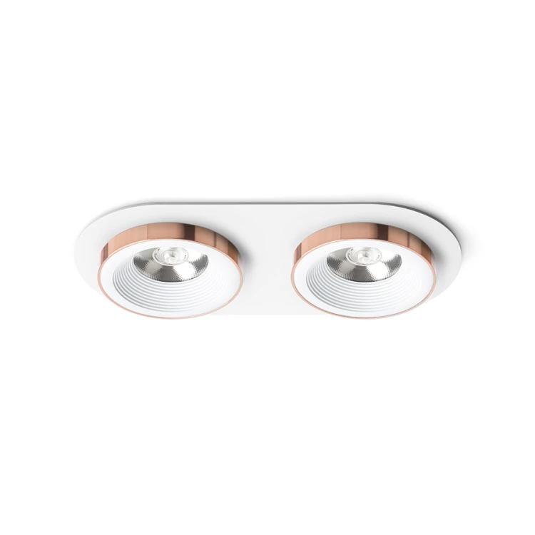 RENDL SHARM R II wpuszczana biała miedź 230V LED 2x10W 24° 3000K