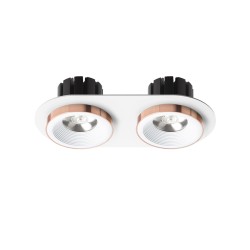 RENDL SHARM R II wpuszczana biała miedź 230V LED 2x10W 24° 3000K