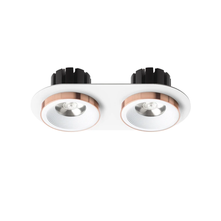 RENDL SHARM R II wpuszczana biała miedź 230V LED 2x10W 24° 3000K