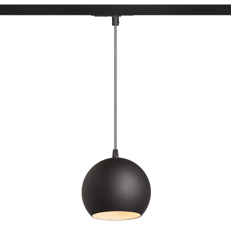 RENDL COPA do szyny 1-faz czarna szkło 230V LED E27 11W