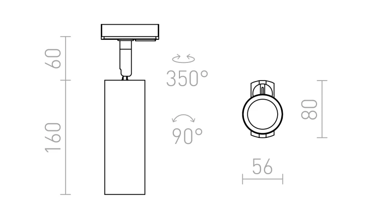 RENDL MAVRO DIMM do 3-faz. szyny biała 230V LED 12W 38° 3000K