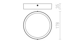 RENDL HUE R 17 DIMM sufitowa biała 230V LED 18W 3000K