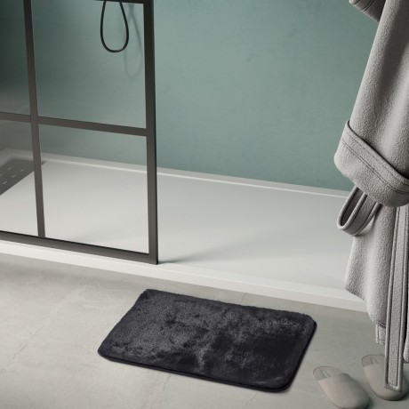 Przejdź do produktu FUZZY dywanik łazienkowy, 50x80cm, 100% polyester, antypoślizgowy, czarny