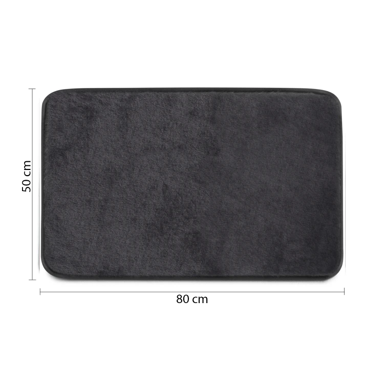 FUZZY dywanik łazienkowy, 50x80cm, 100% polyester, antypoślizgowy, czarny
