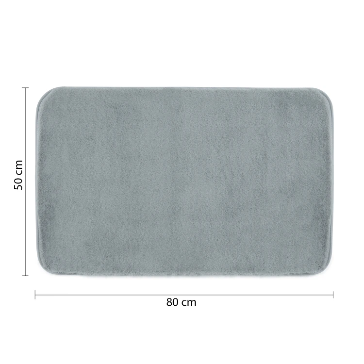 FUZZY dywanik łazienkowy, 50x80cm, 100% polyester, antypoślizgowy, azzuro