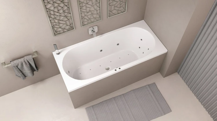 ASTRA B wanna z hydromasażem, 165x75x48cm, Active Hydro-Air, chrom