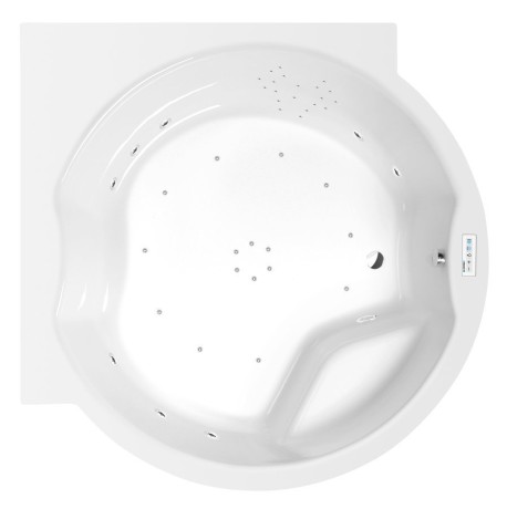 Przejdź do produktu ROYAL CORNER wanna z hydromasażem, 173x173x49cm, Highline Hydro-Air, chrom