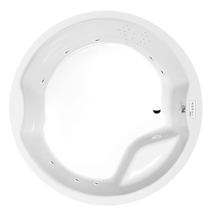 ROYAL ROUND wanna z hydromasażem, 172x172x49cm, Highline Hydro, chrom