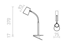 RENDL VERINA DIMM na klipsie czarna 230V LED 4.5W 100° 3000K