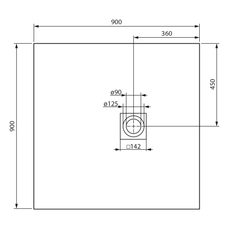 Przejdź do produktu MITIA brodzik kompozytowy 90x90cm, szary