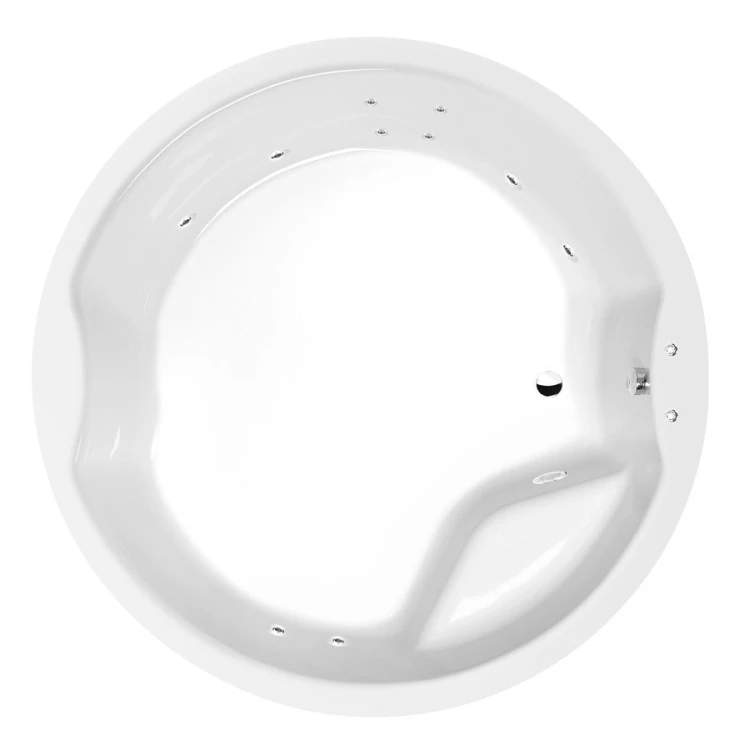 ROYAL ROUND wanna z hydromasażem, 172x172x49cm, Active Hydro, chrom
