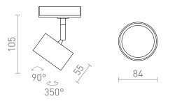RENDL PIXEL do 1-faz. szyny biała 230V LED GX53 7W