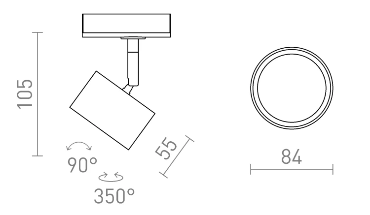 RENDL PIXEL do 1-faz. szyny biała 230V LED GX53 7W