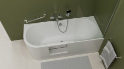 PORTAS R asymetryczna wanna z drzwiami, 180x75x60cm, biały