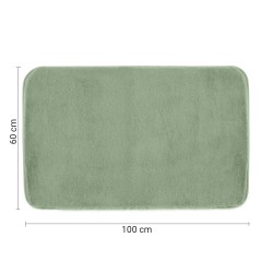 FUZZY dywanik lazienkowy, 60x100cm, 100% polyester, antypoślizgowa, zielony