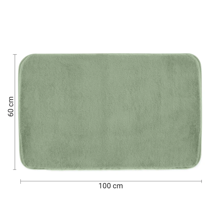FUZZY dywanik lazienkowy, 60x100cm, 100% polyester, antypoślizgowa, zielony