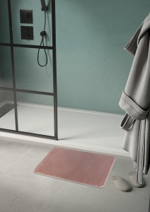 FUZZY dywanik łazienkowy, 60x100cm, 100% polyester, antypoślizgowa, różowy