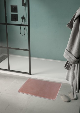 Przejdź do produktu FUZZY dywanik łazienkowy, 60x100cm, 100% polyester, antypoślizgowa, różowy
