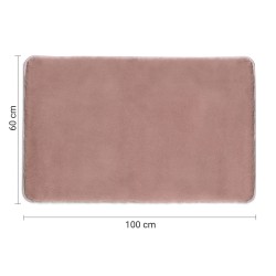 FUZZY dywanik łazienkowy, 60x100cm, 100% polyester, antypoślizgowa, różowy