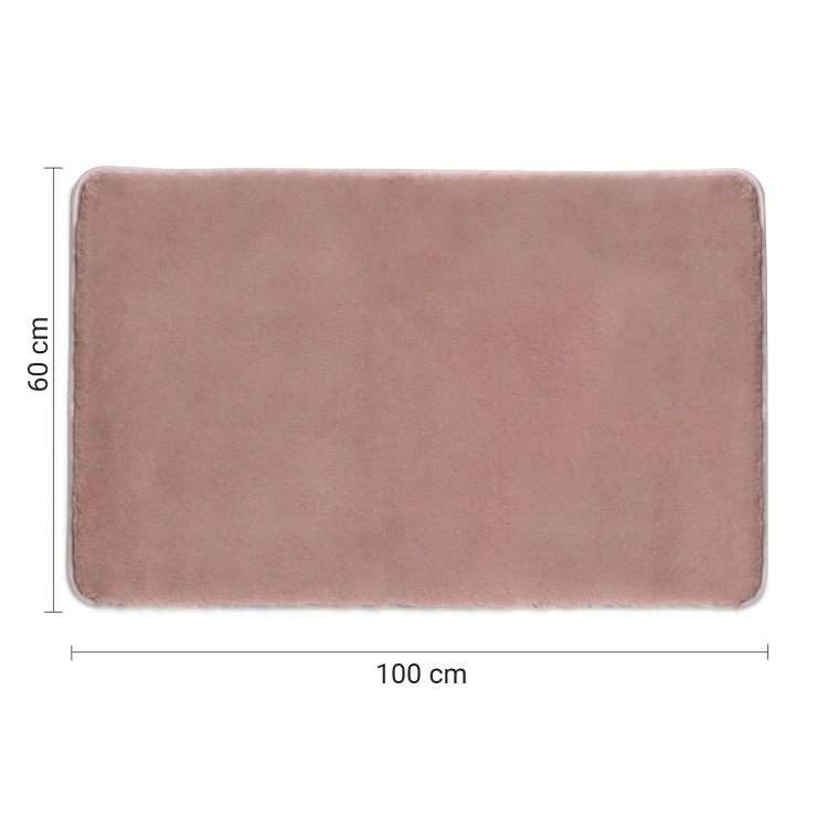 FUZZY dywanik łazienkowy, 60x100cm, 100% polyester, antypoślizgowa, różowy