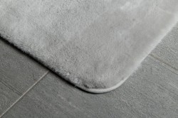 FUZZY dywanik łazienkowy, 60x100cm, 100% polyester, antypoślizgowa, szary
