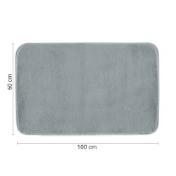 FUZZY dywanik łazienkowy, 60x100cm, 100% polyester, antypoślizgowa, szary