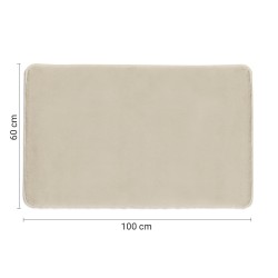 FUZZY dywanik łazienkowy, 60x100cm, 100% polyester, antypoślizgowy, tortora