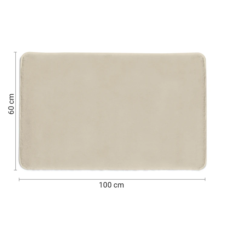 FUZZY dywanik łazienkowy, 60x100cm, 100% polyester, antypoślizgowy, tortora