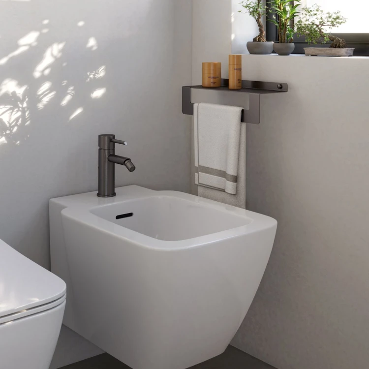 CLEO półka zuchwytem na ręczniki 300mm, gun metal