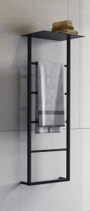 SKA ścienny wieszak na ręczniki z półką 454x1184x252mm, czarny mat