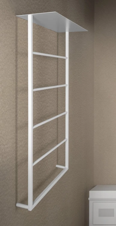 SKA ścienny wieszak na ręczniki z półką 454x1184x252mm, biały mat