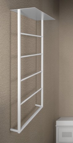 Przejdź do produktu SKA ścienny wieszak na ręczniki z półką 604x1184x252mm, biały mat