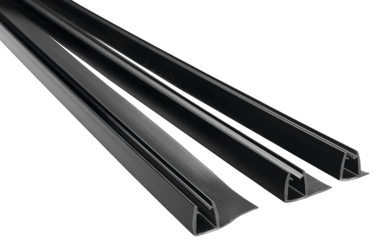 EASY BLACK zestaw uszczelek pionowych do szkła 6/6/6mm, 2000mm (3szt)