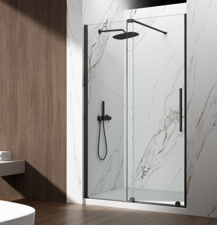 Przejdź do produktu SPIRIT BLACK drzwi prysznicowe 1600mm, szkło czyste