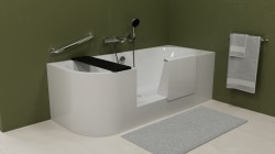 PORTAS R asymetryczna wanna z drzwiami, 170x75x60cm, biały