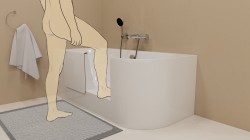 PORTAS L asymetryczna wanna z drzwiami, 160x75x60cm, biały