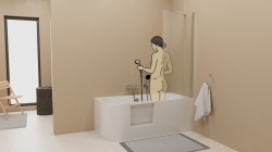 PORTAS R asymetryczna wanna z drzwiami, 160x75x60cm, biały