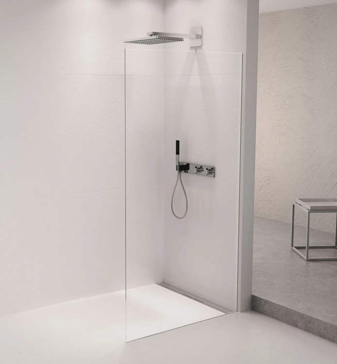 ARCHITEX zestaw do mocowania szkła podłoga-ściana, 1615x2105mm, polerowany aluminium