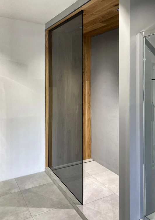 ARCHITEX zestaw do mocowania szkła, ściana-podłoga-sufit, 1615x2600mm, czarny mat