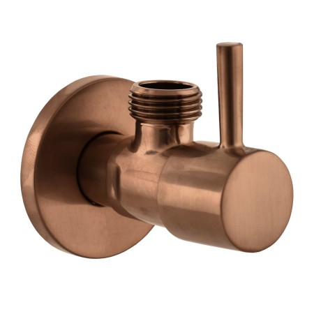 Przejdź do produktu Zawór kątowy, okrągły, 1/2"x3/8", miedź mat