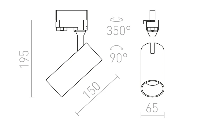 RENDL TRAX do szyny 3-faz czarna/złota 230V/400mA LED 15W 38° 3000K